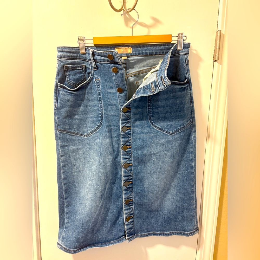 Kut from the Kloth Blue Denim Pencil Skirt